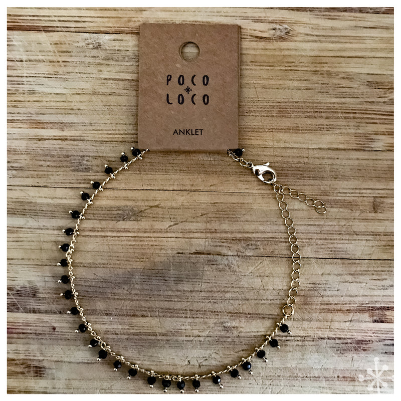 Black and gold anklet