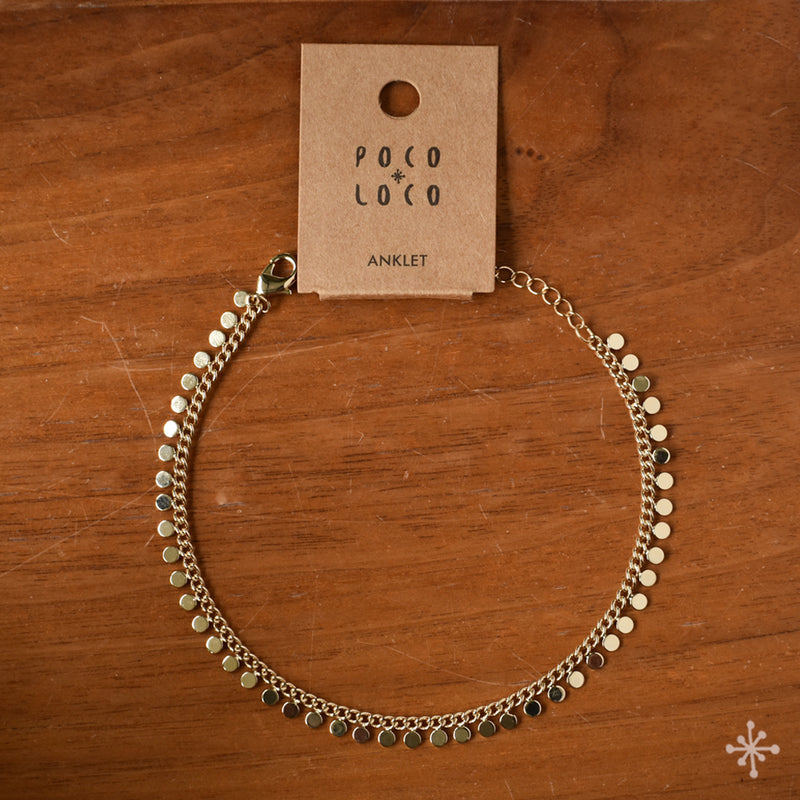 Gold Anklet with sphere disc