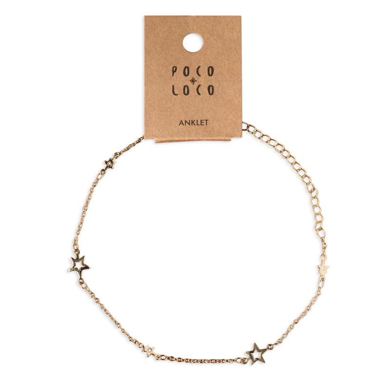 Gold Anklet with Stars