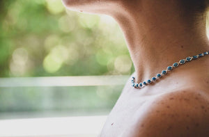 Evil eye jewellery sterling silver necklace