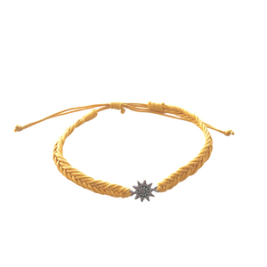 Yellow anklet with sun pendant charm