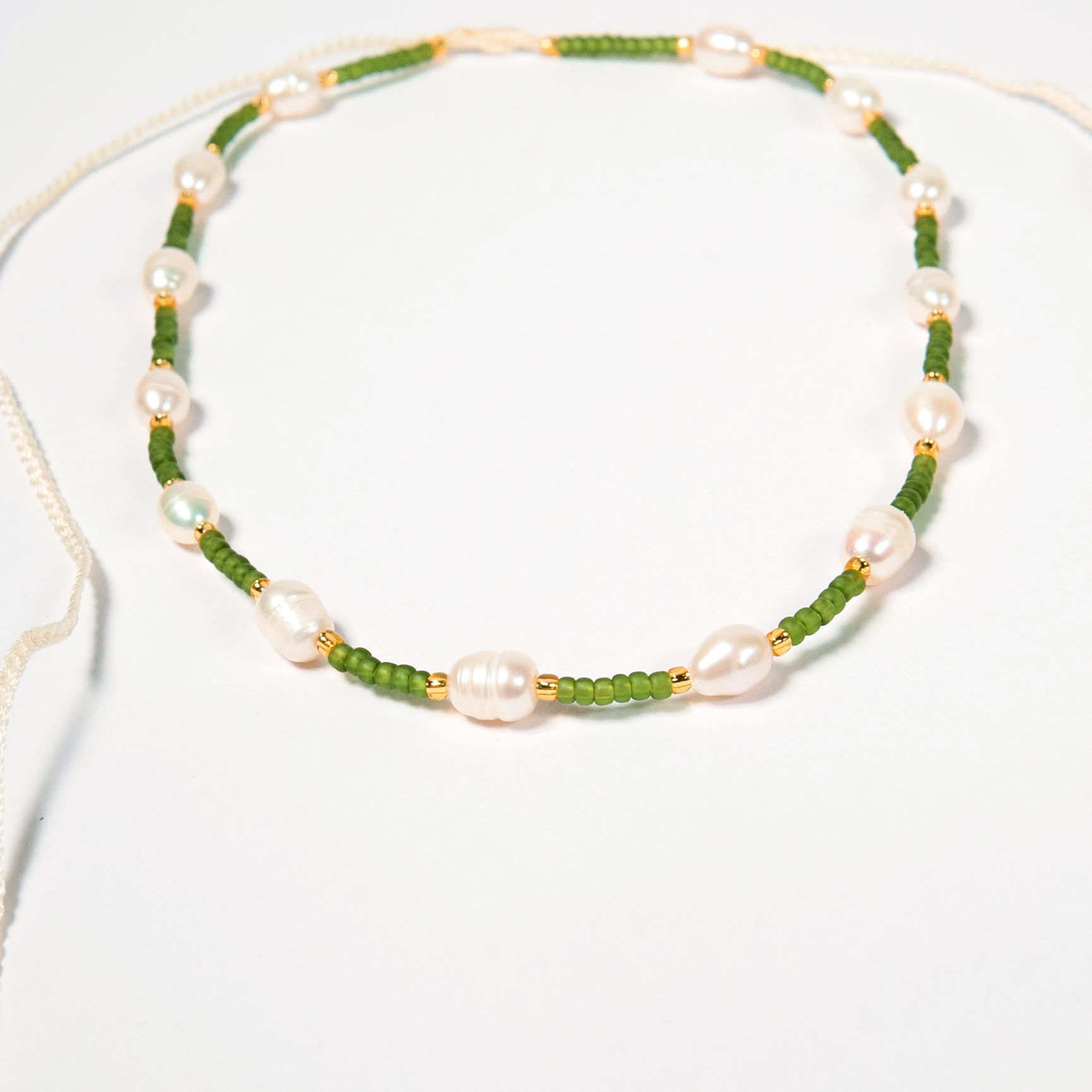 Pearl necklace with shop beads