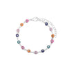 Chain Bracelet Silver Evil Eye- Multicolour