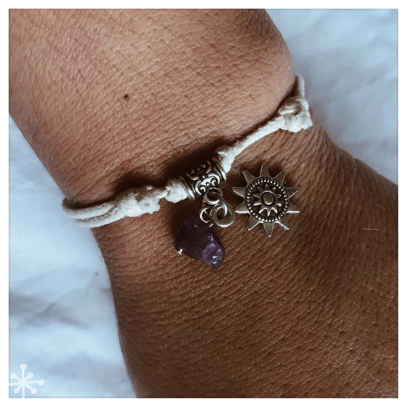 Sun bracelet with amethyst