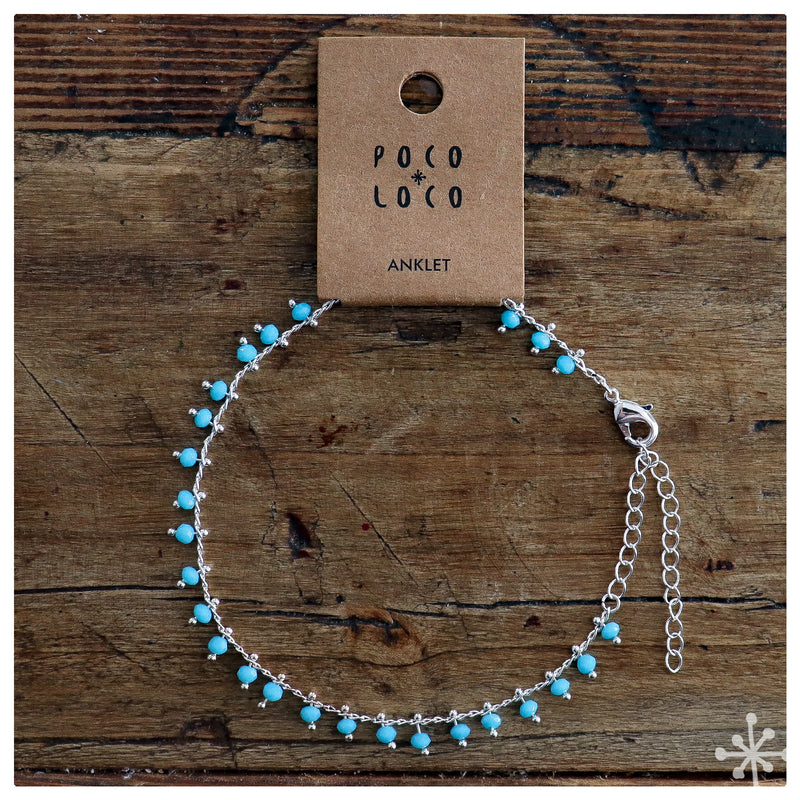 Blue and Silver anklet