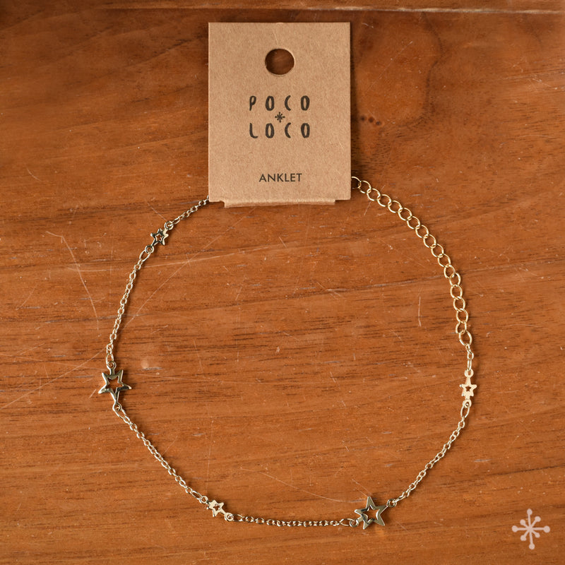 Gold anklet with stars