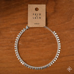 Silver anklet with disc circle charms