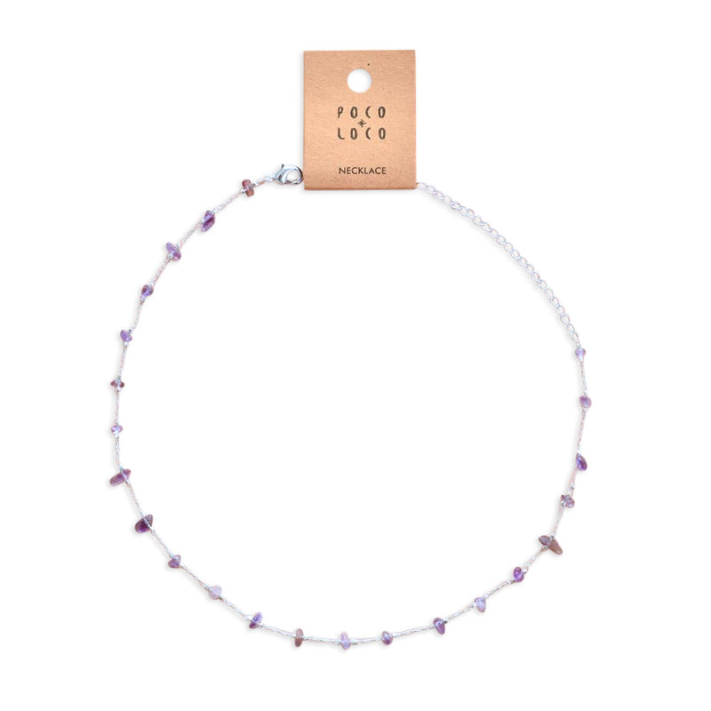 Chain Silver Necklace Amethyst