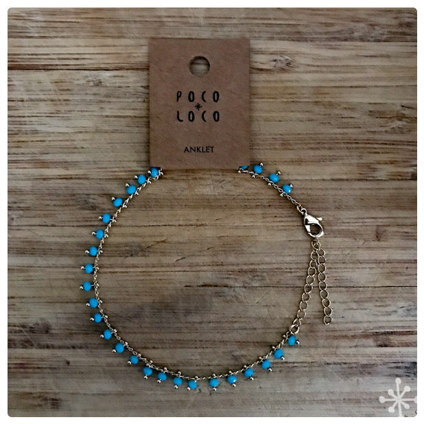 Blue and Gold Anklet