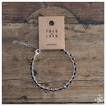 Chain Bracelet Silver plated with black beads