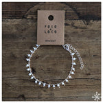 Chain Bracelet silver plated with white beads