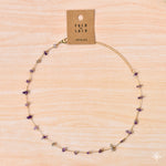 Gold Amethyst Necklace with adjustable chain