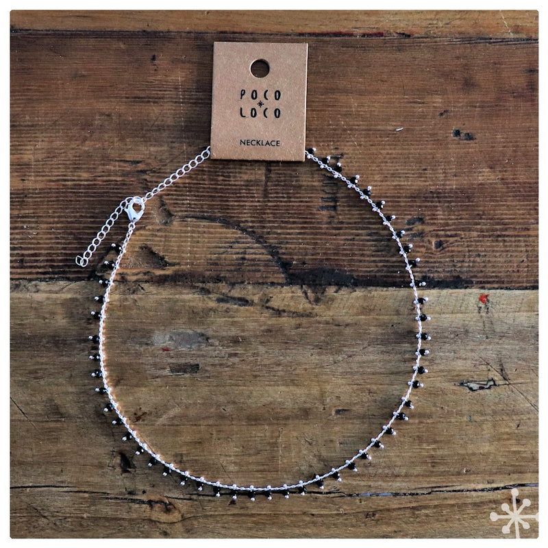 Chain Necklace Silver Black