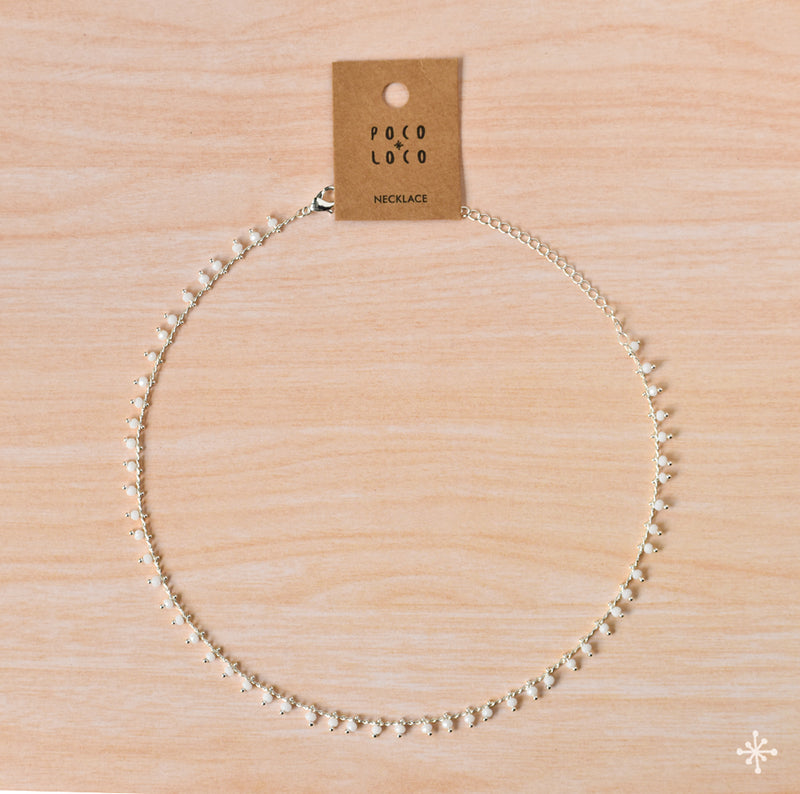 Chain Necklace Silver White