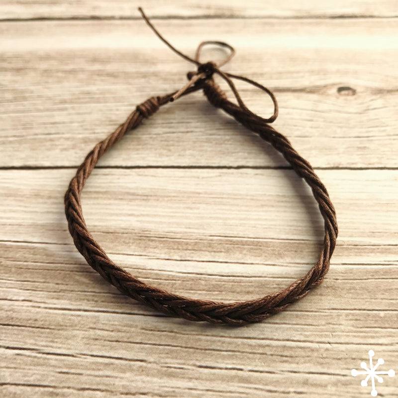 Cotton thin anklet dark brown 