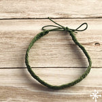 green cotton anklet