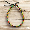 Cotton thin anklet rasta colours 
