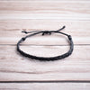 Hand plaited bracelet cotton thin black