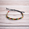 Hand plaited bracelet cotton thin rasta