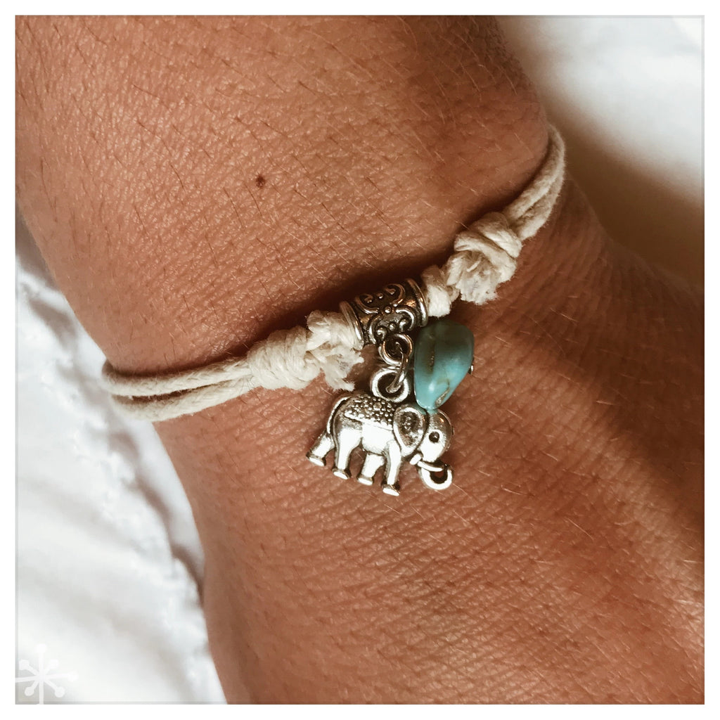 Elephant bracelet with turquoise