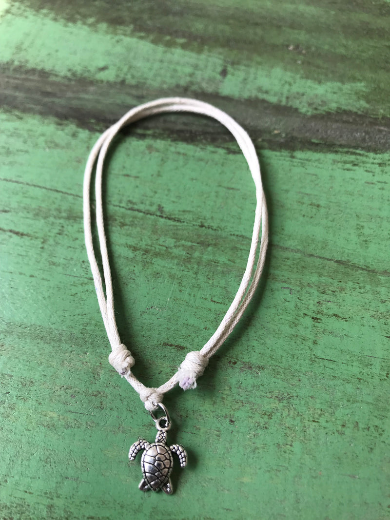 Turtle Anklet Cream cord