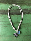 Silver Elephant Anklet with sea opal