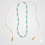 Pearl and turquoise bead necklace