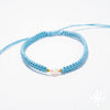 Macrame pearl bracelet light blue