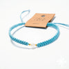 Macrame Anklet with Single Pearl Light Blue
