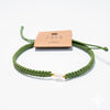 Macrame pearl anklet green