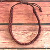 Dark Brown Leather Bracelet Hand plaited - Mapuche