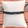 Black Leather Bracelet, Hand plaited - Toba