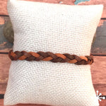 Mixed colour leather bracelet Light Brown / Dark Brown - Toba