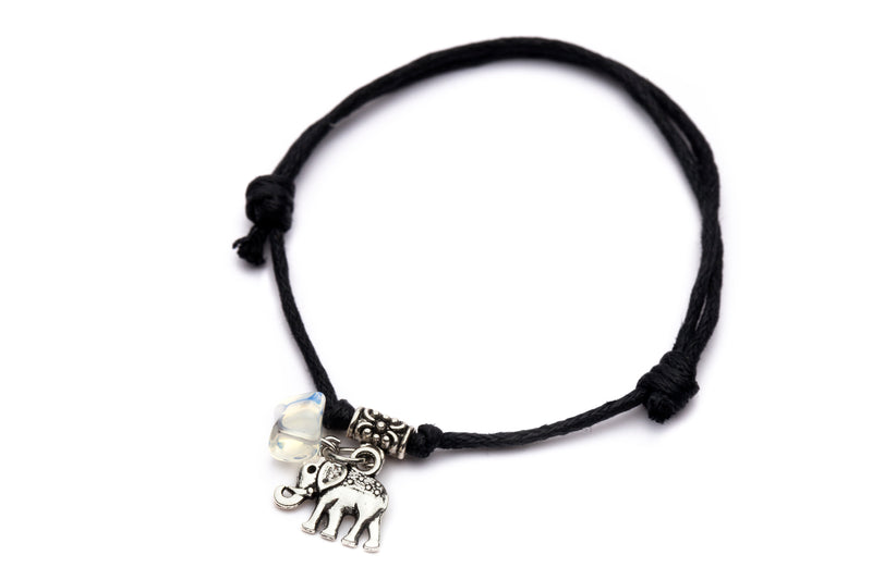 Elephant bracelet with sea opal