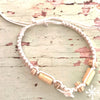 Shark tooth bracelet macrame knots cream