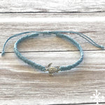 Turtle anklet light blue