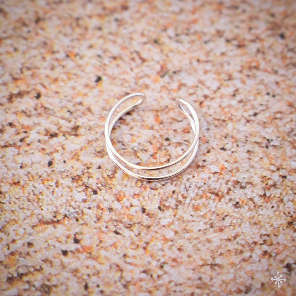 Double Bar Toe Ring made from Sterling Silver