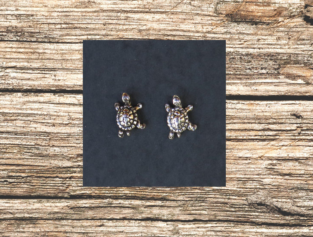 turtle earrings silver