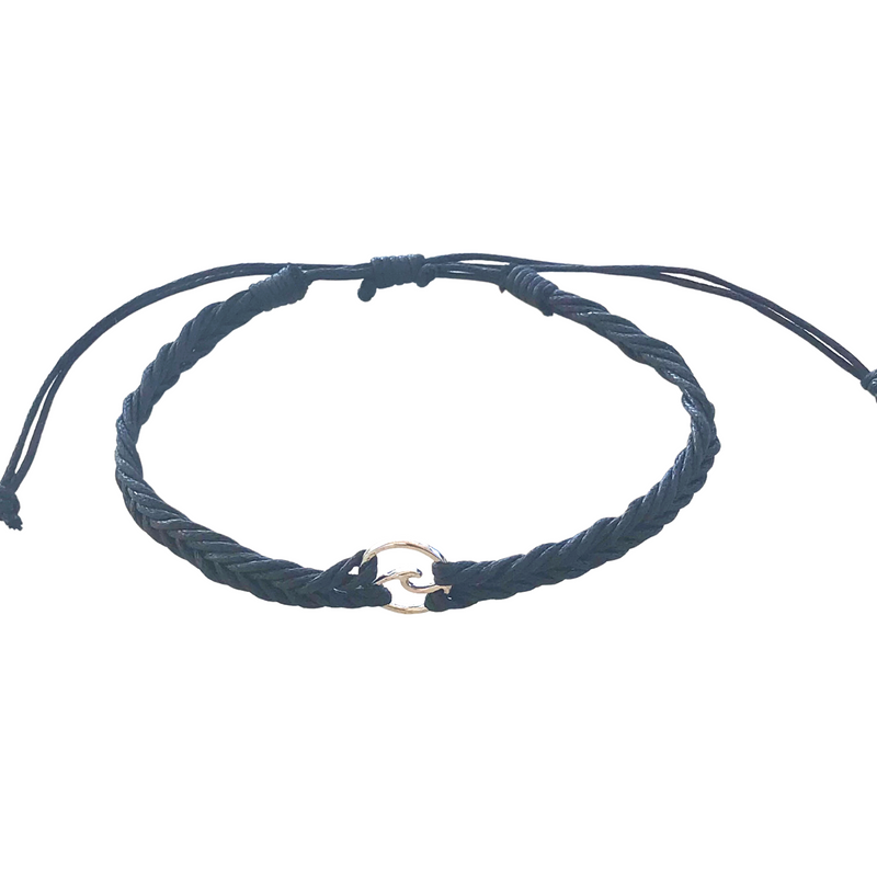 Wave anklet black