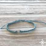 Wave anklet light blue