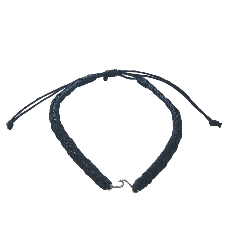 Wave small anklet black