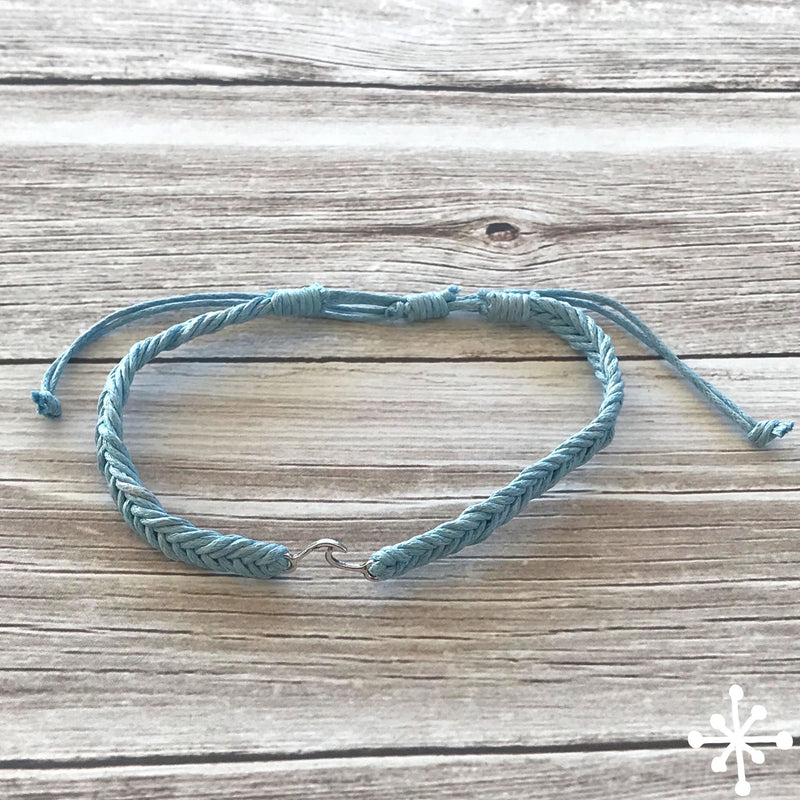 Wave small anklet Light Blue