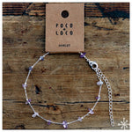 Amethyst Anklet With Silver Chain