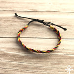 Hand plaited bracelet cotton thin aboriginal