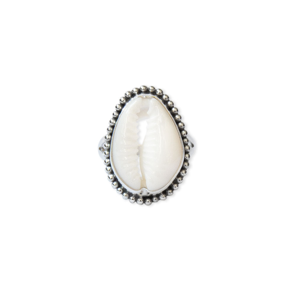Cowrie Shell Ring made from Sterling Silver