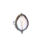 Cowrie Shell Ring Silver Bohemian