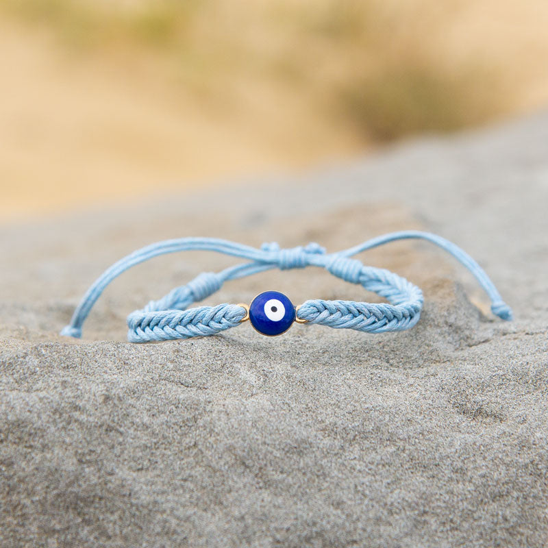 Evil Eye Bracelet Blue Cord Surf style
