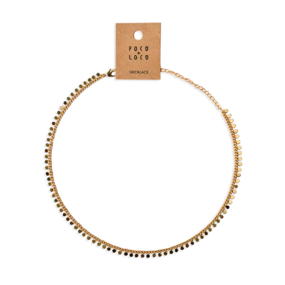Gold mini disc necklace
