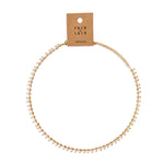 Gold necklace with peach beads