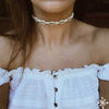 Shell Choker with Cream Beads